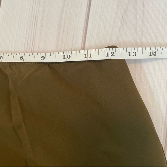 Uniqlo Slip Skirt Women’s S Olive Green A-Line Side Slits Elastic Waistband EUC - Picture 6 of 9